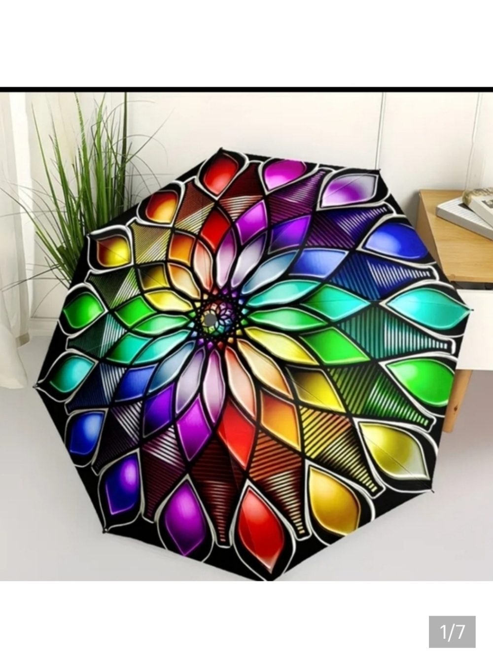 🆕️ 🏳️🌈☔️KALEIDOSCOPE OF COLOUR BURST COMPACT UMBRELLA ☔️🏳️🌈